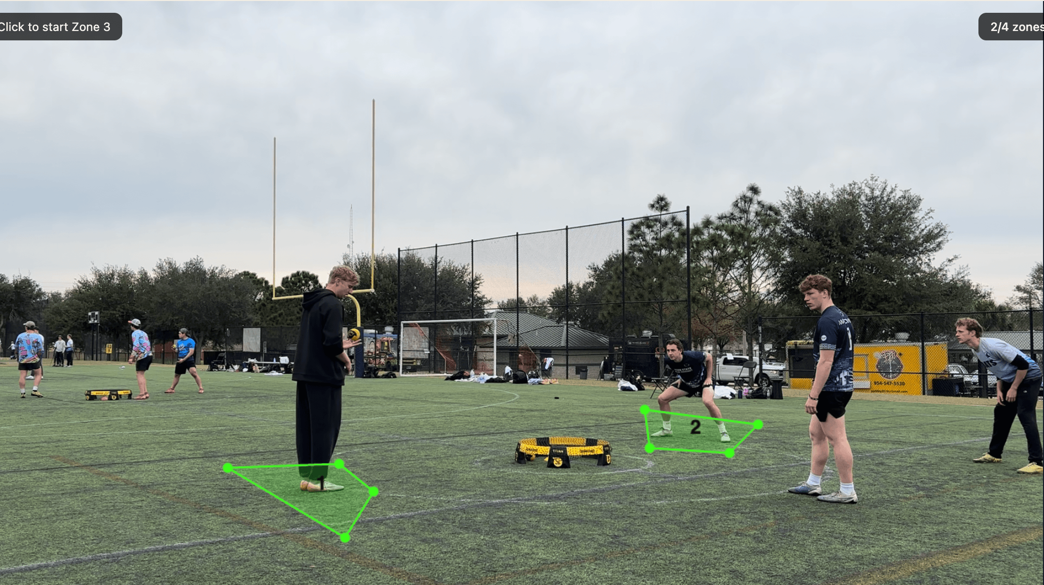 Frame picker scrubber with a good frame selected showing all four player positions