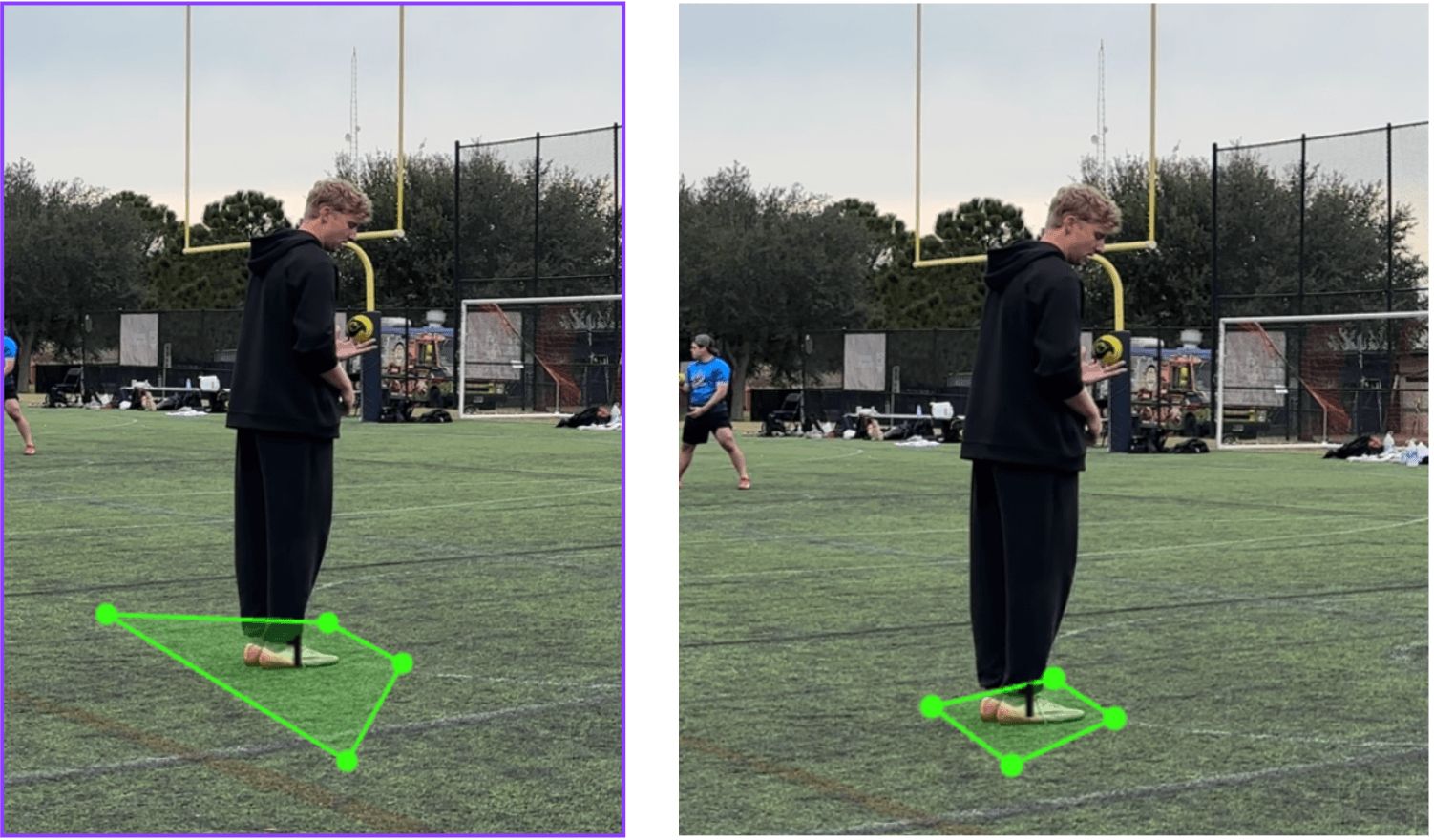 Side-by-side comparison of a well-sized zone vs. a zone that's too tight